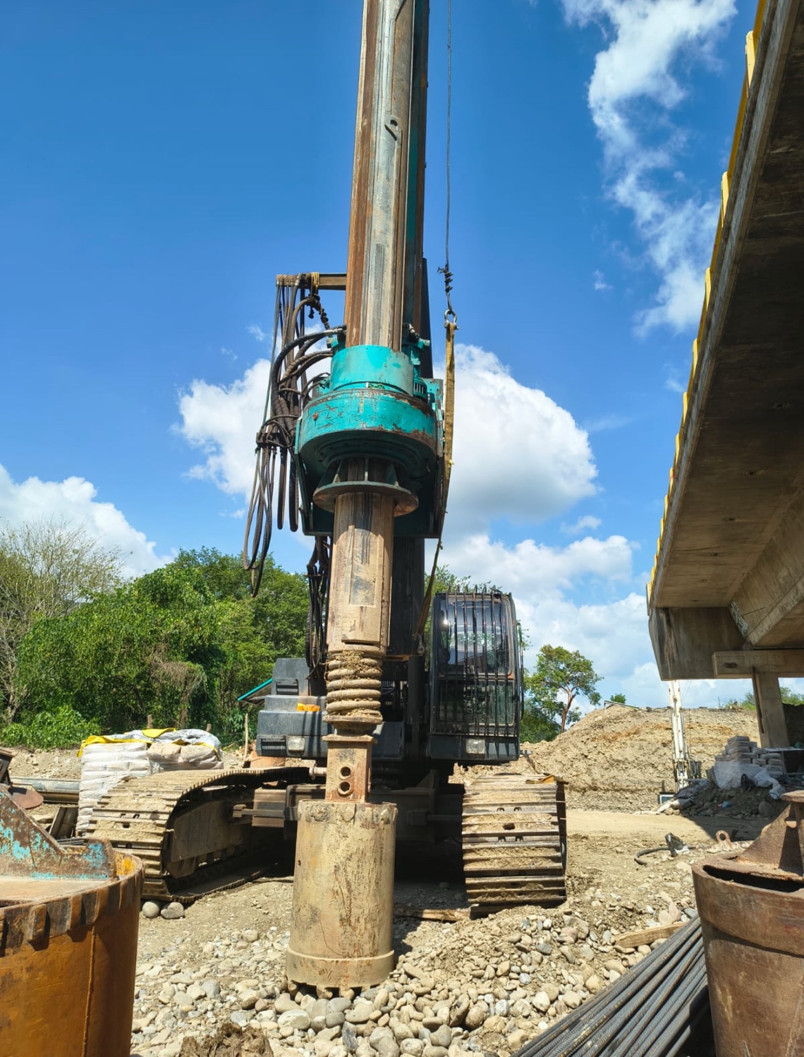 Puente San Juan · trabajos de cimentación